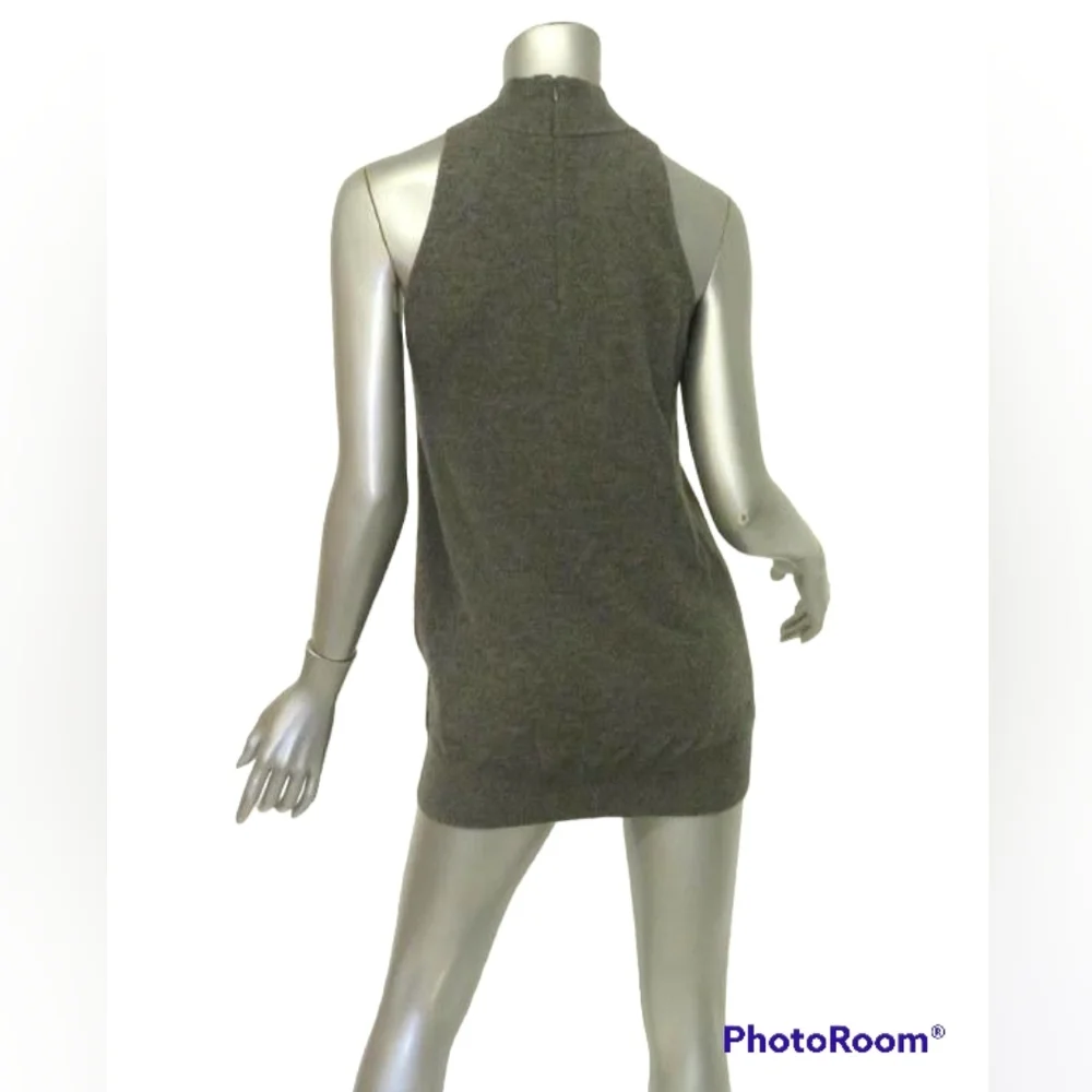 VINCE Cashmere Jewel Neck Tunic Sweater Sleeveless Grey Gray Soft Sz XS - Picture 2 of 12